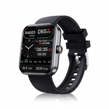 Black smart fitness watch with activity watch face