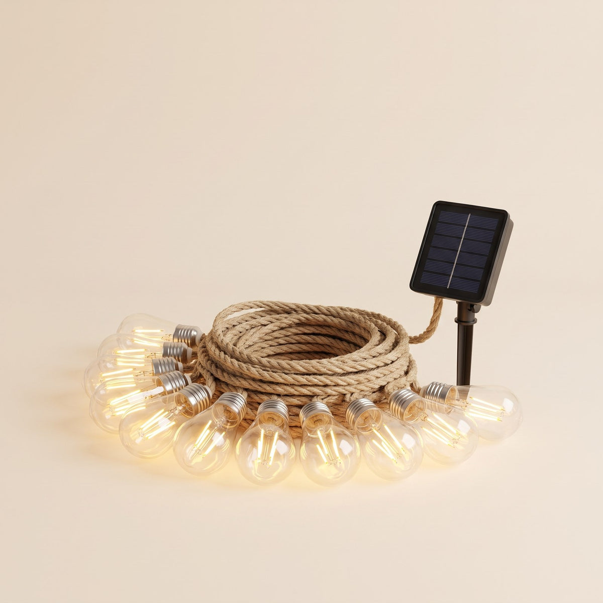 Garden Lights Solar Outdoor String Lights with Hemp Rope 1