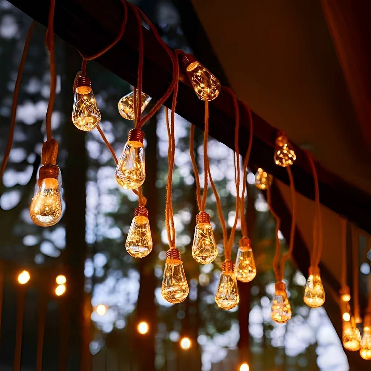 Garden Lights Solar Outdoor String Lights with Hemp Rope 2