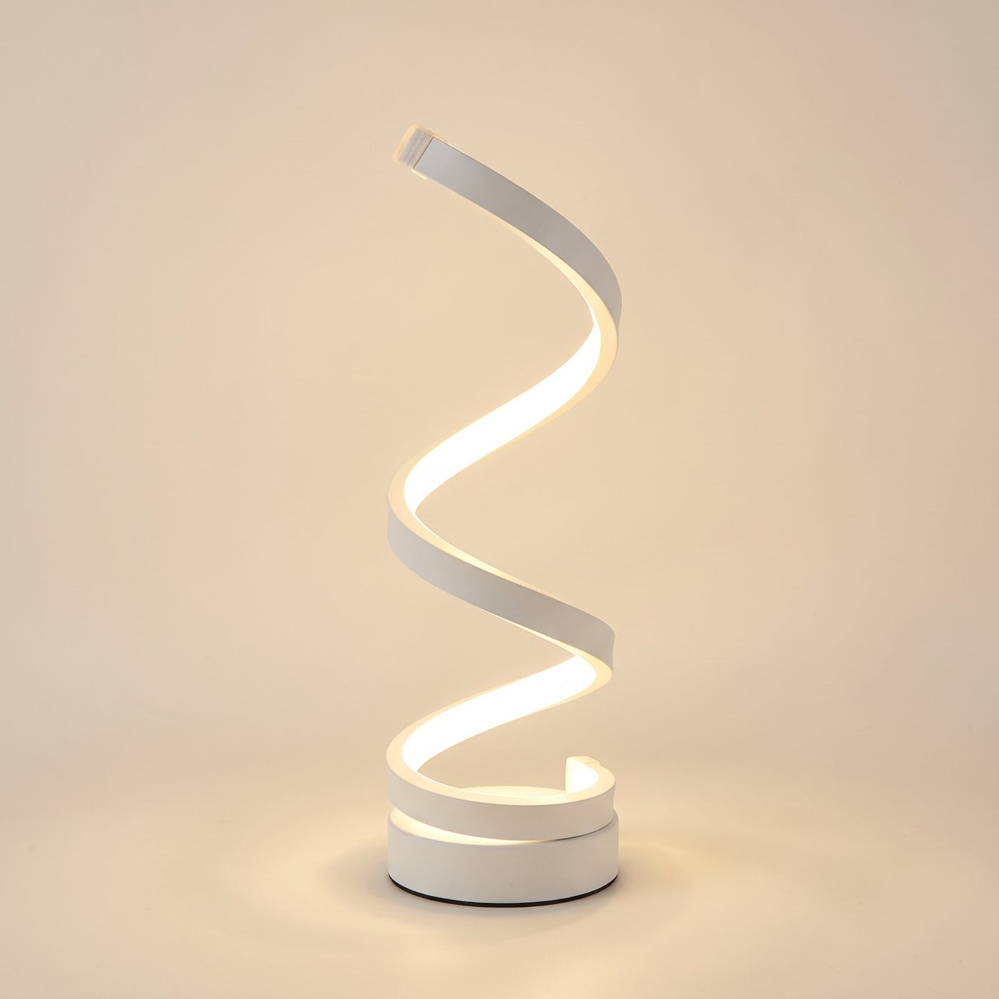 Spiral LED table lamp in white