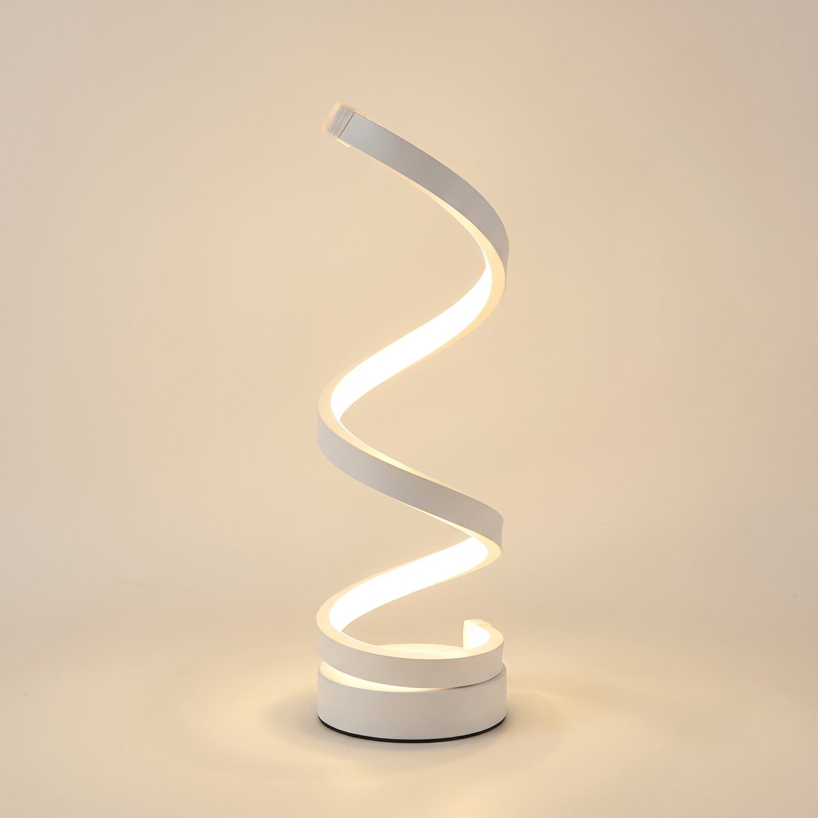 Spiral LED table lamp in white