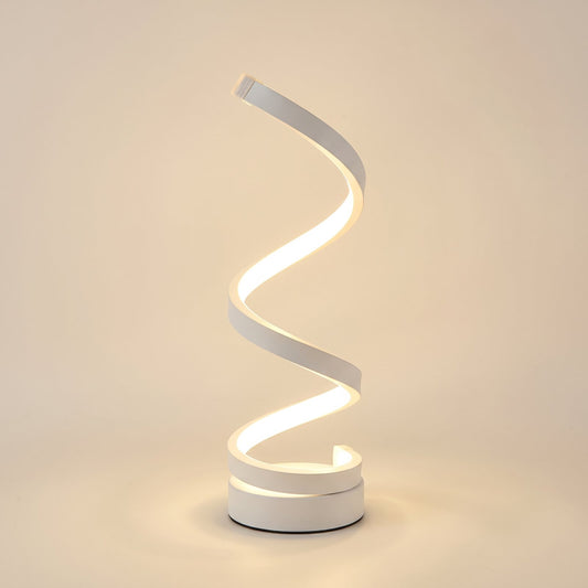 Spiral LED table lamp in white