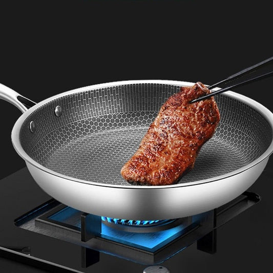 Stainless Steel Pan, Non-Stick Honeycomb Skillet, 11 in 1