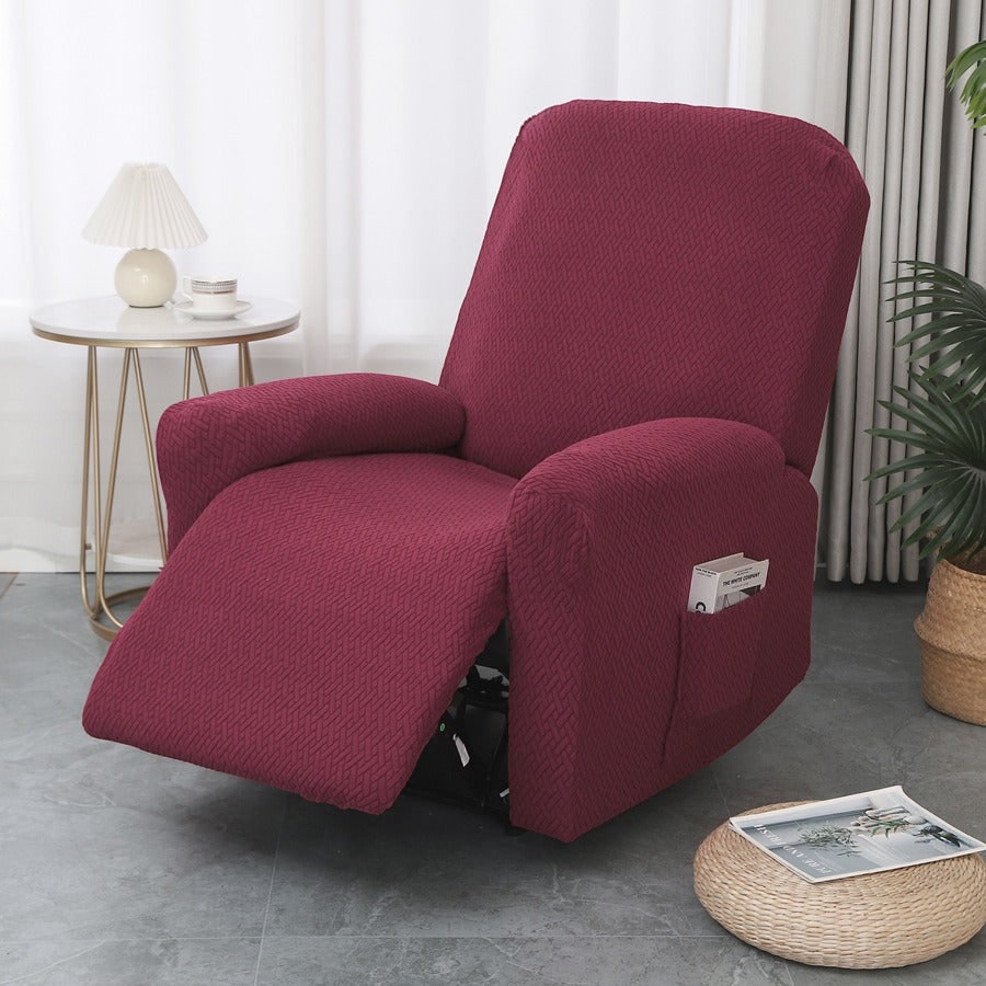 Recliner Chair Cover with Side Pocket, Stretch Slipcover 4