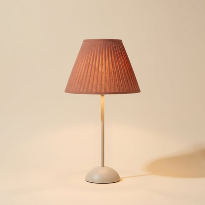 Terracotta pleated shade table lamp with slim base