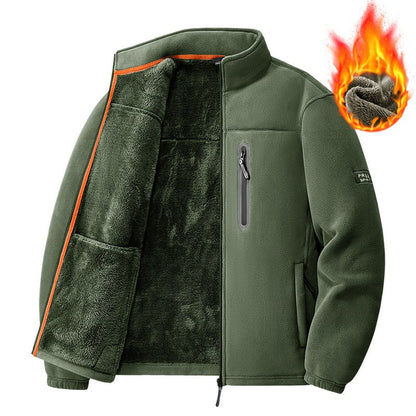 Green fleece jacket with extra warm teddy lining