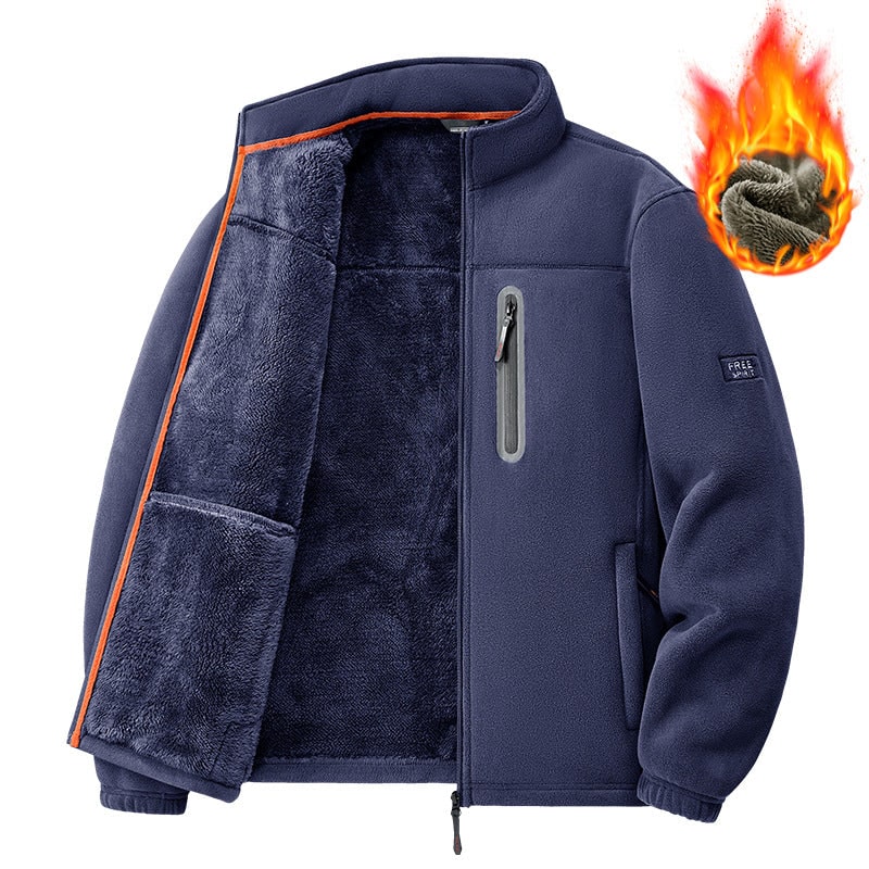 Navy fleece jacket with extra warm teddy lining
