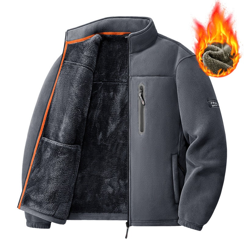 Grey fleece jacket with extra warm teddy lining