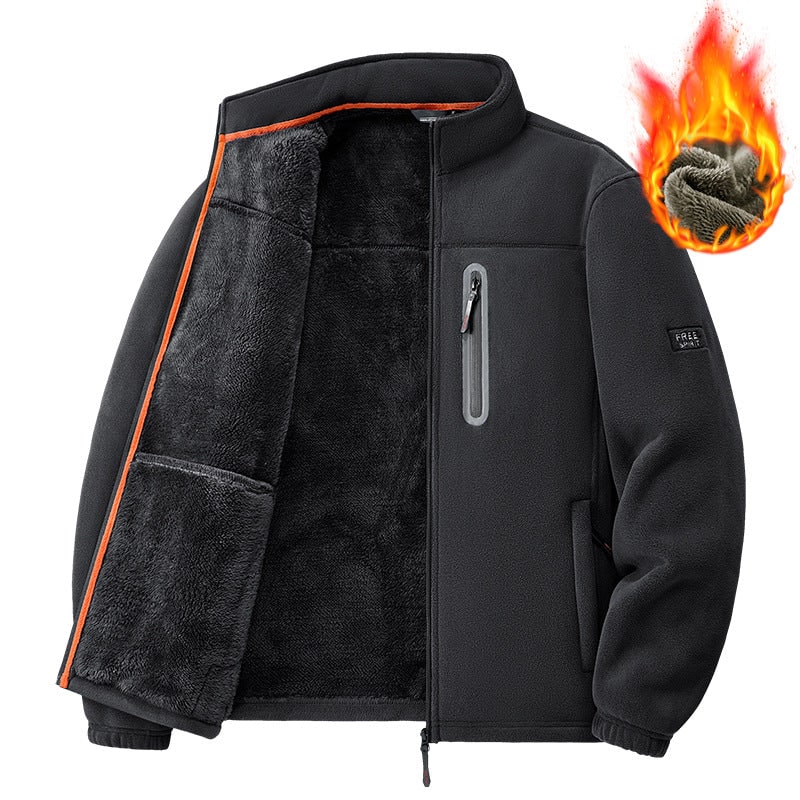 Black fleece jacket with extra warm teddy lining