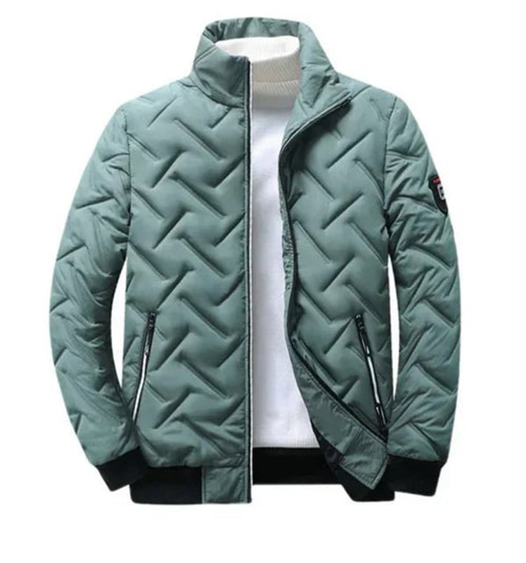 Green quilted thermal jacket