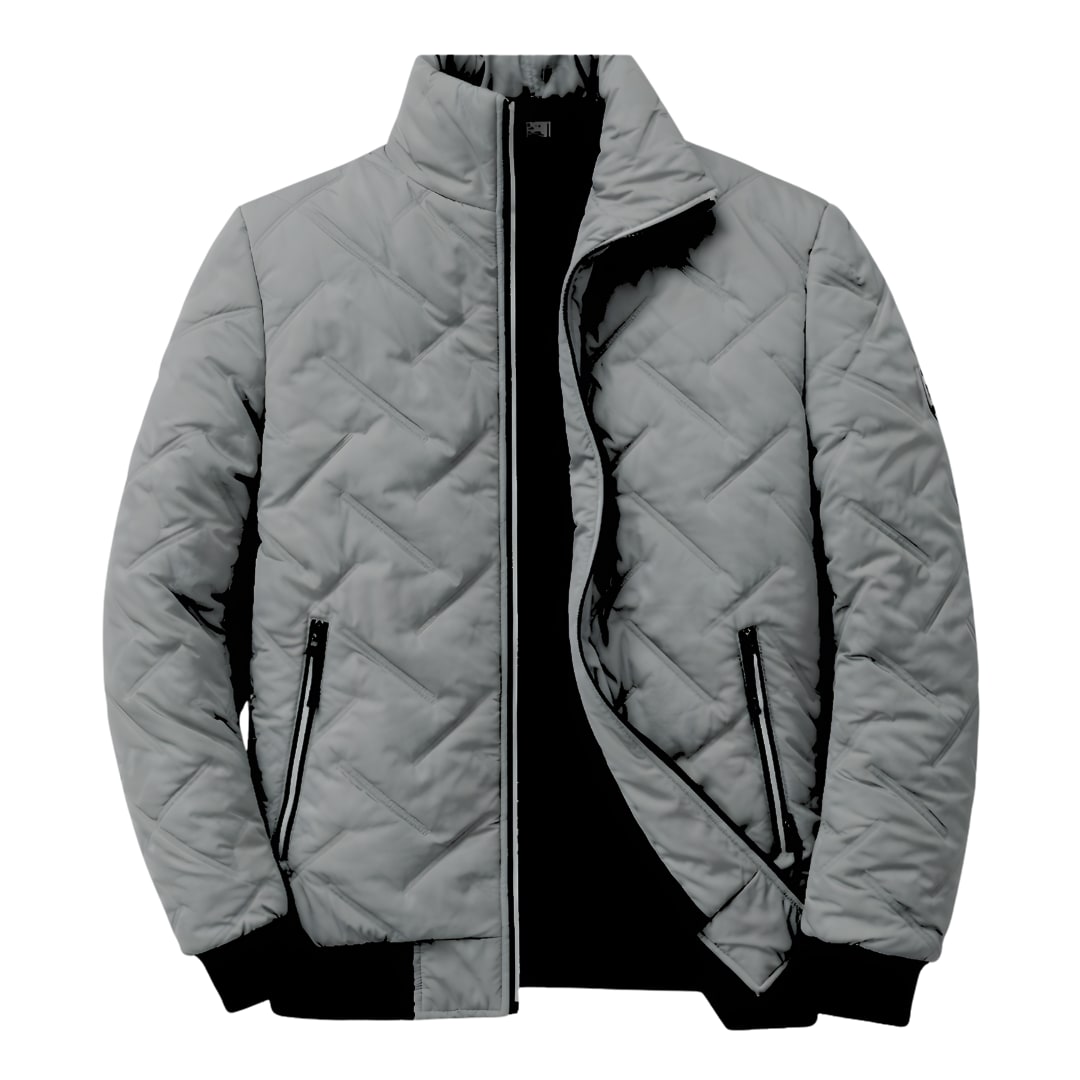 Dark grey quilted thermal jacket