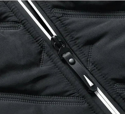 Close up of the zip pocket with reflective trim