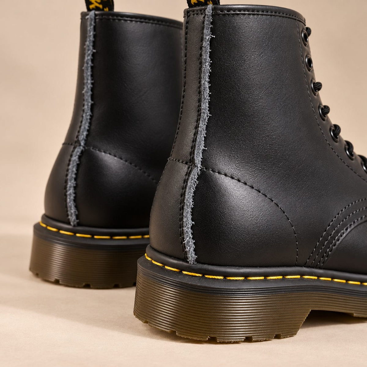 Lace-up boots, close-up of the heel and sole