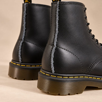 Lace-up boots, close-up of the heel and sole