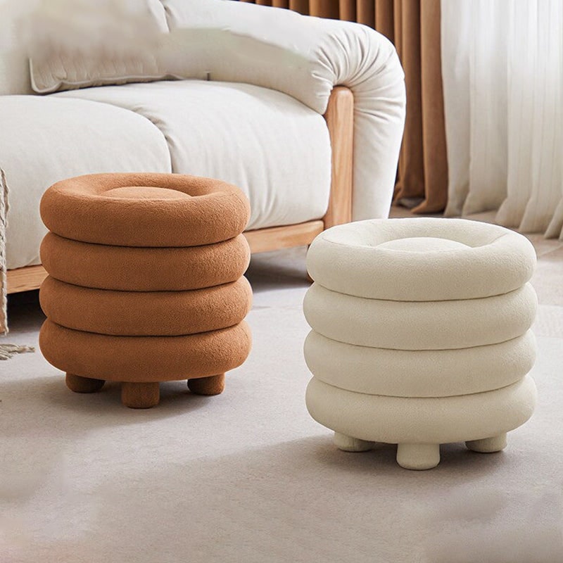 Vanity Stool Scandinavian Sherpa Ottoman for Bedroom Table 3