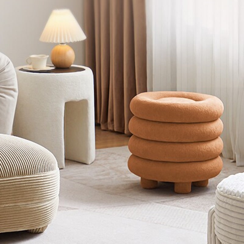 Vanity Stool Scandinavian Sherpa Ottoman for Bedroom Table 7