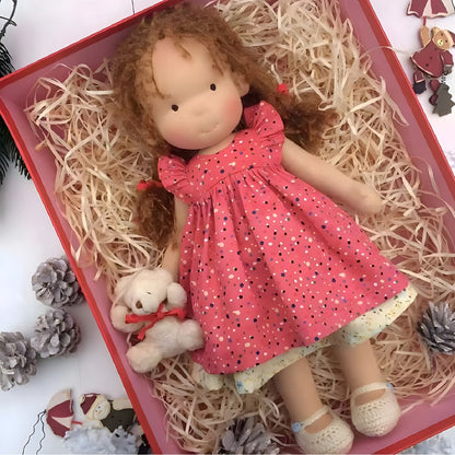 Waldorf Doll, Handmade Cotton Rag Doll with Wool Stuffing 4