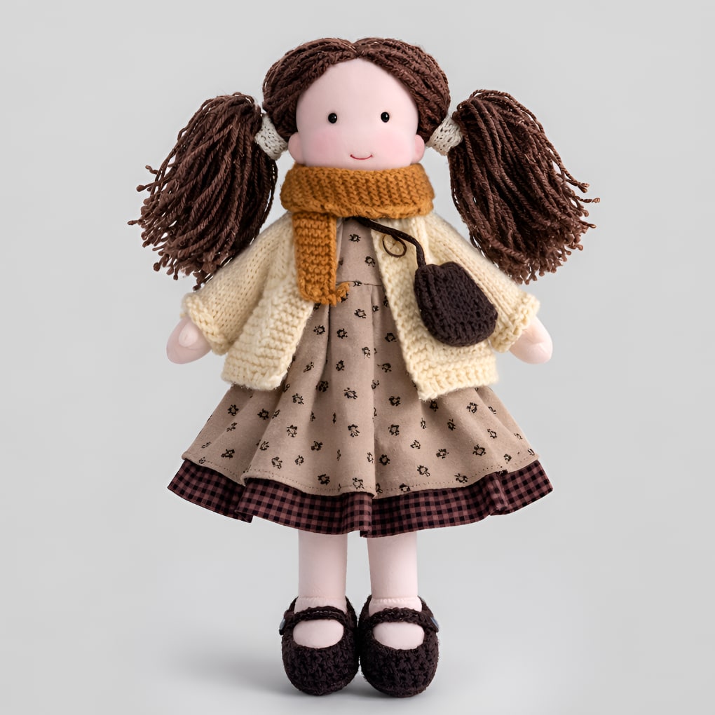 Waldorf Doll, Handmade Cotton Rag Doll with Wool Stuffing 7