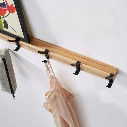 Side view of the wall rack with hooks