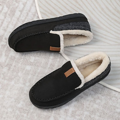 Men's Moccasin Slippers in Warm Faux Wool for Winter 3