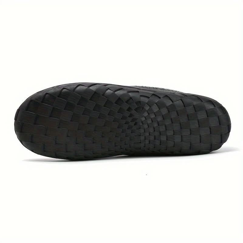 Men's Moccasin Slippers in Warm Faux Wool for Winter 12