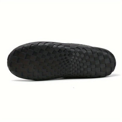 Men's Moccasin Slippers in Warm Faux Wool for Winter 12