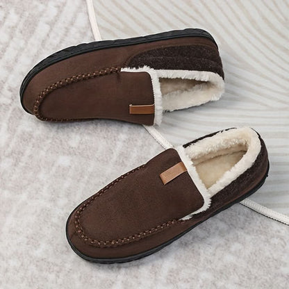 Men's Moccasin Slippers in Warm Faux Wool for Winter 5