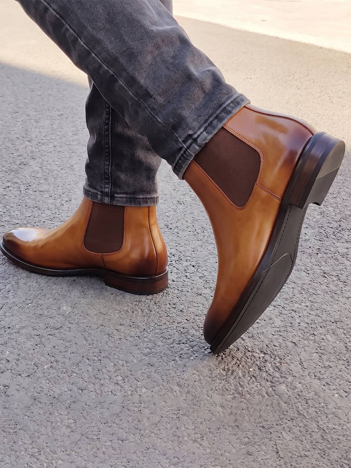 Winter Boots, Leather Chelsea Boots for Men with Pull Tab 8