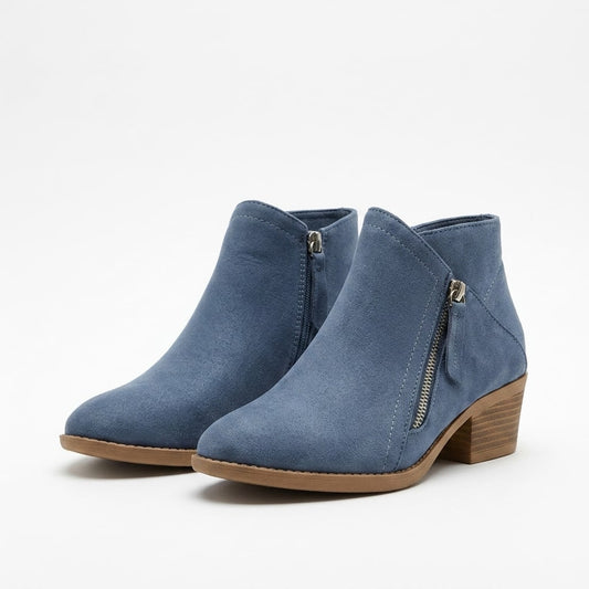 Winter Boots for Women, Leather Ankle Boots with Side Zip 1