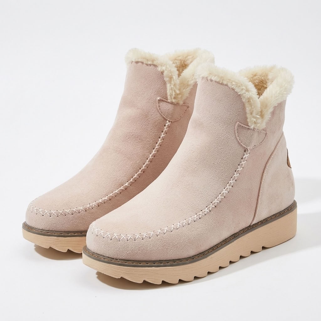 Winter Boots for Women, Warm Lined Slip-On Ankle Boots 1
