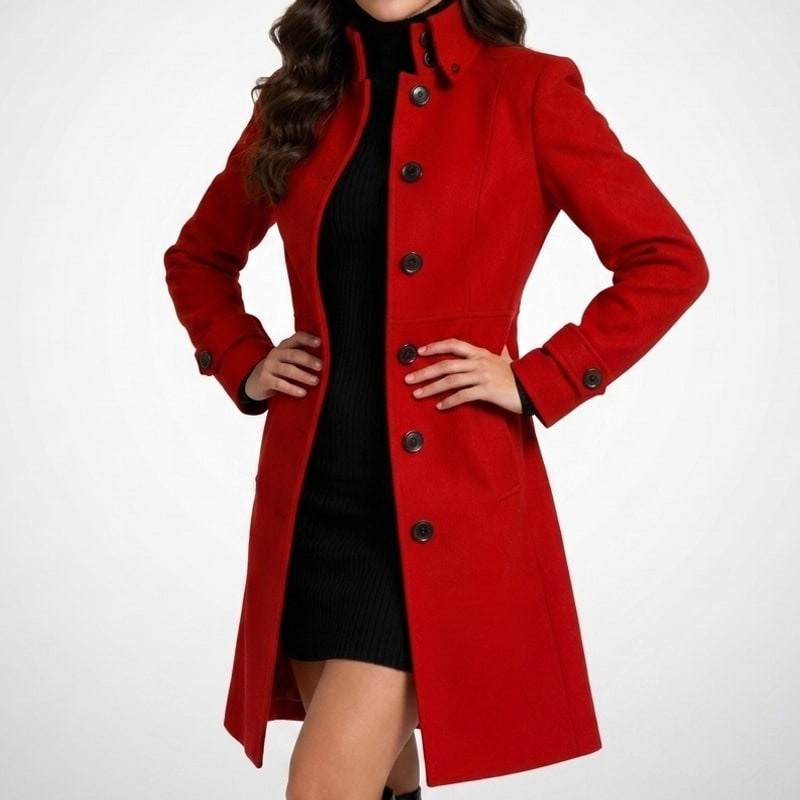 Winter Coat for Women, Knee-Length High Collar Coat 2