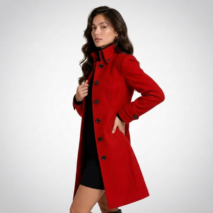 Winter Coat for Women, Knee-Length High Collar Coat 4