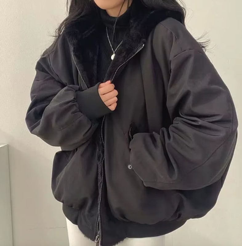 Winter Coat for Women, Oversized Sherpa Hooded Jacket 1