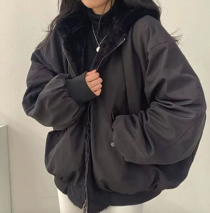 Winter Coat for Women, Oversized Sherpa Hooded Jacket 1