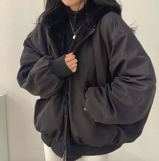 Winter Coat for Women, Oversized Sherpa Hooded Jacket 1