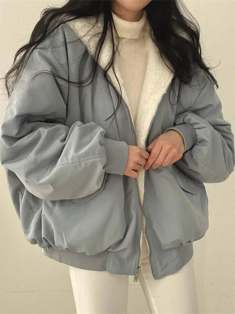 Winter Coat for Women, Oversized Sherpa Hooded Jacket 4