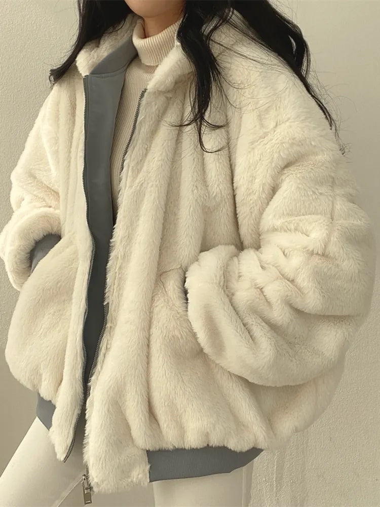 Winter Coat for Women, Oversized Sherpa Hooded Jacket 6