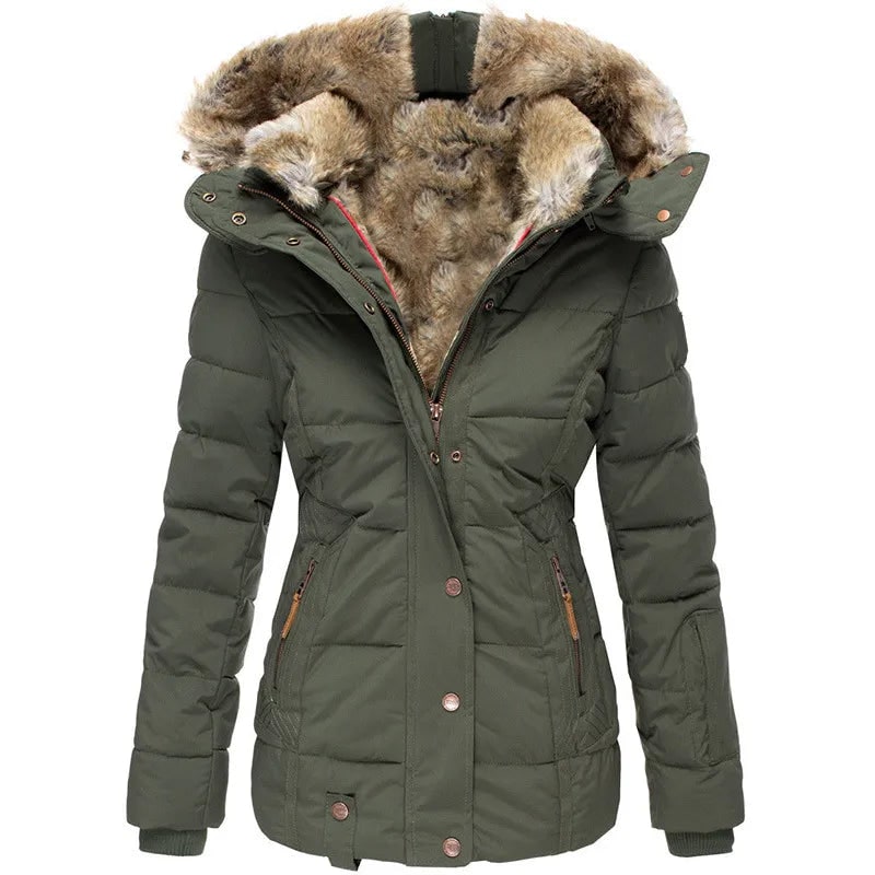 Winter Jacket Women, Warm Hooded Parka with Fur Lining 2