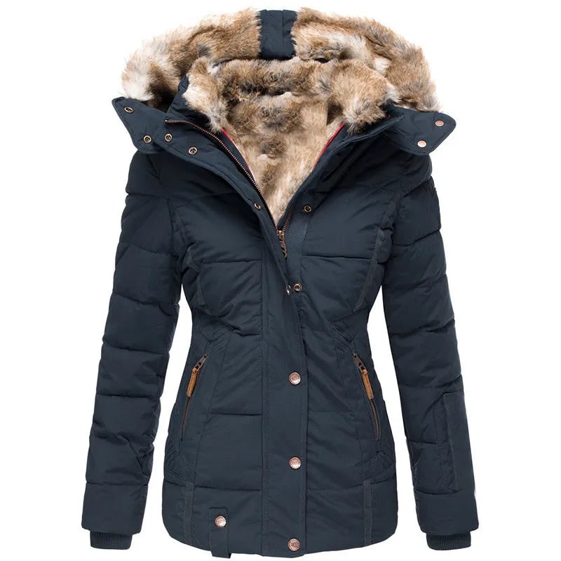 Winter Jacket Women, Warm Hooded Parka with Fur Lining 3