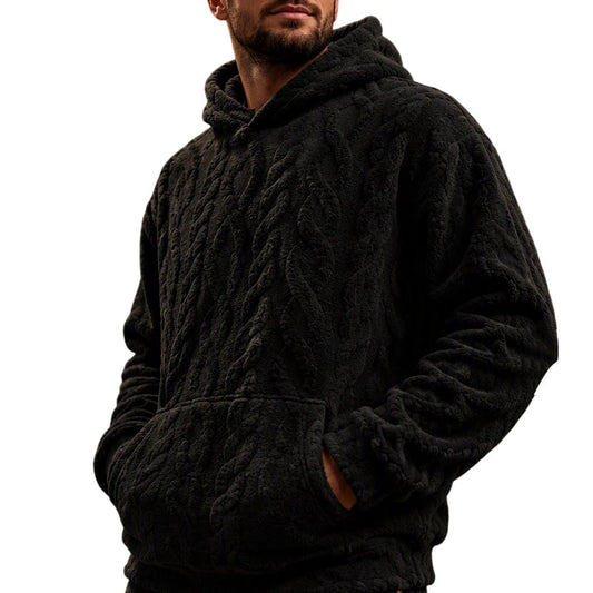 Winter Loungewear Hoodie for Men, Soft Plush Pullover 1