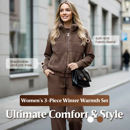 Winter Loungewear Knit Set for Women, 3-Piece Warm Outfit 1
