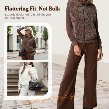 Winter Loungewear Knit Set for Women, 3-Piece Warm Outfit 3