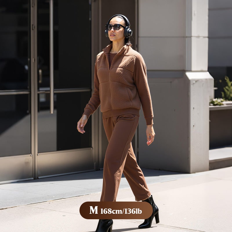 Winter Loungewear Knit Set for Women, 3-Piece Warm Outfit 4