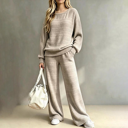 Winter Loungewear Knit Set for Women, Ribbed 2-Piece 8