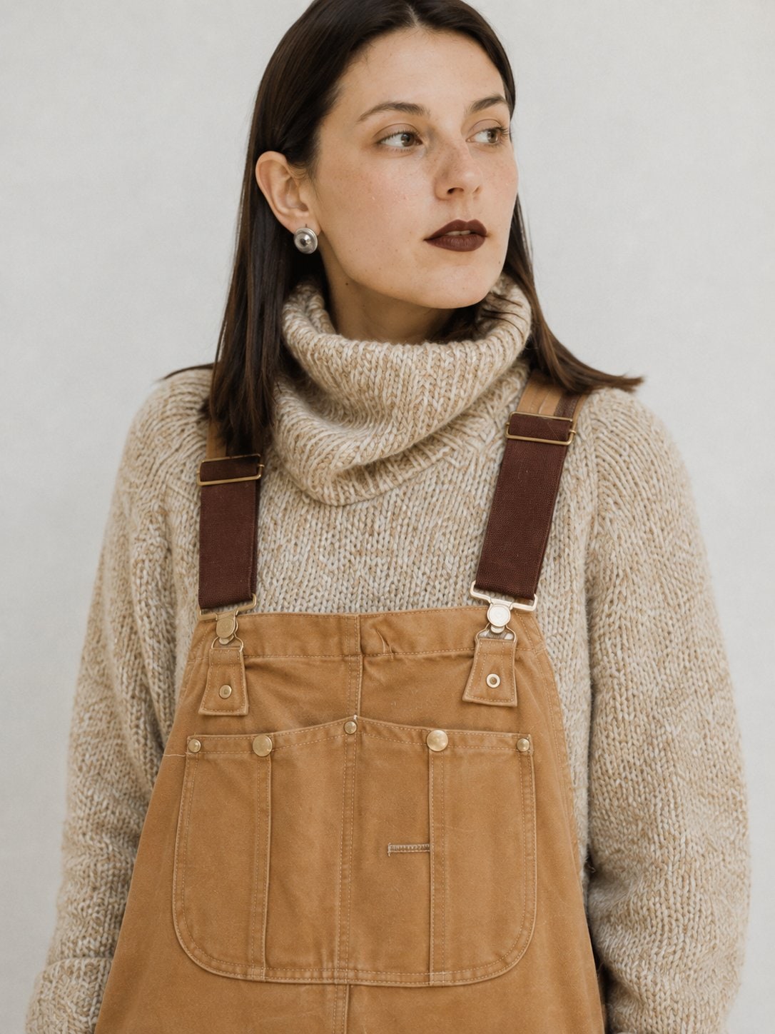 Close-up of the bib pocket and suspenders