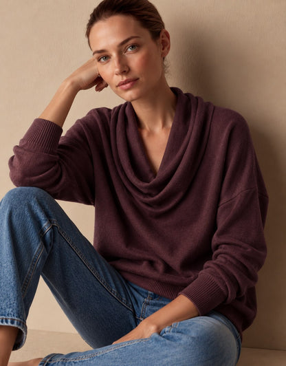 Dark purple cowl neck sweater