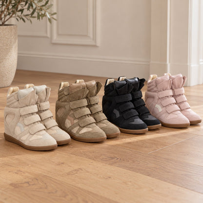 Hidden wedge high-top sneakers in four colours
