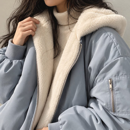 Blue reversible jacket with soft inner side