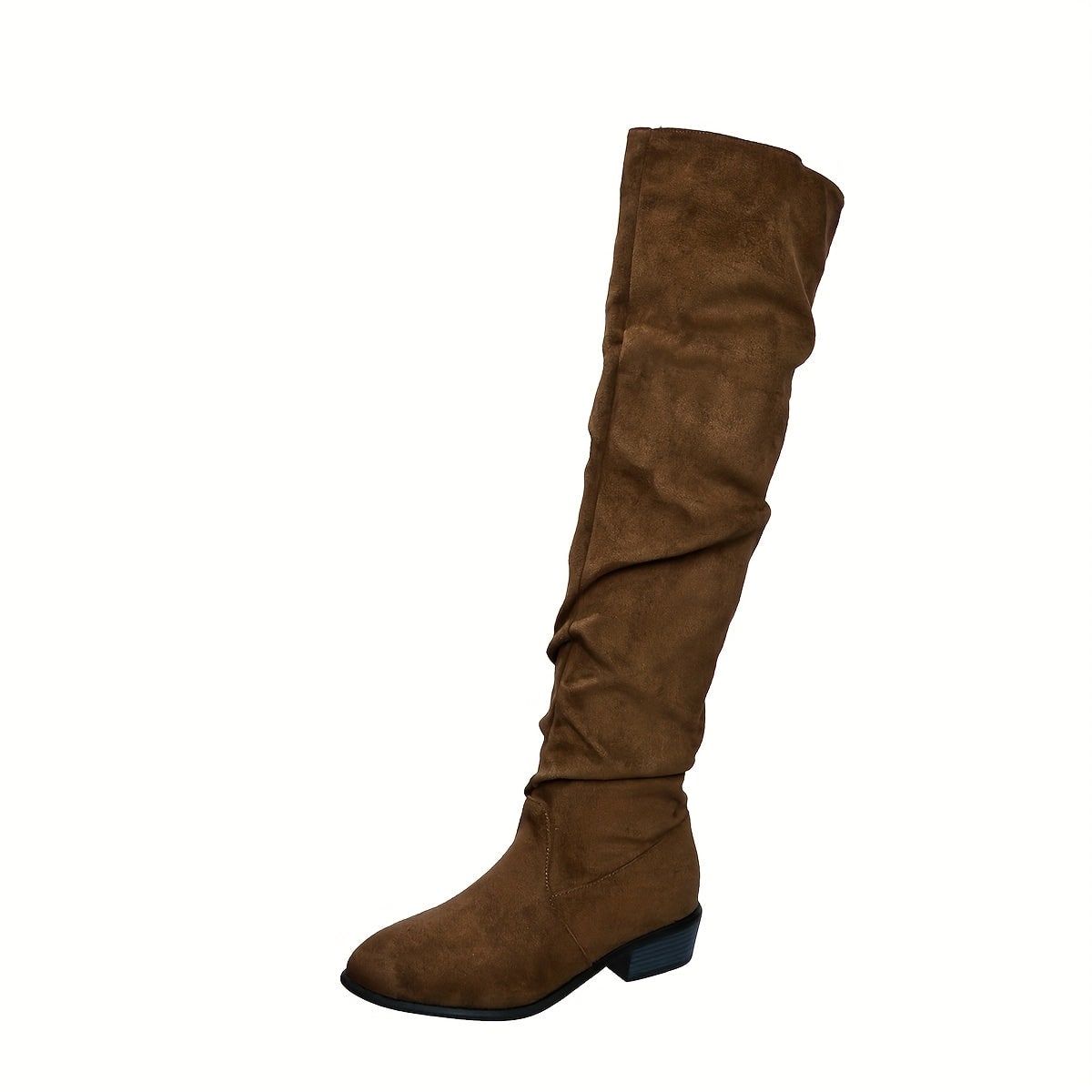 Brown slip-on boot, side view