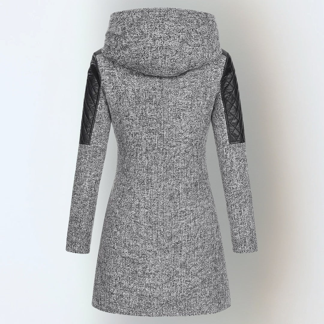 Light grey winter jacket, back view